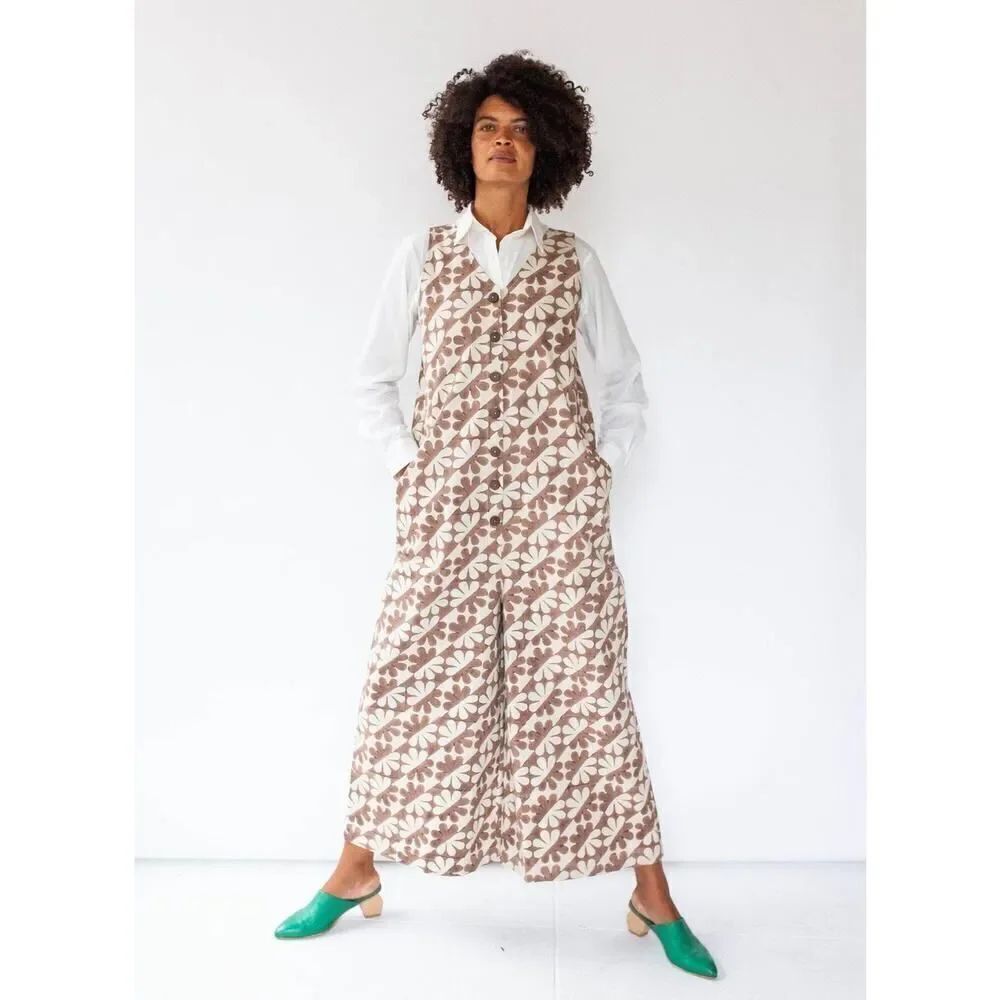 Seek Collective Posta Romper -Cocoa Dahlia print XL